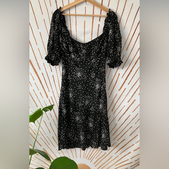 Anthropologie Heart Starburst Puff Sleeve Juliet Mini Dress NWOT - Picture 2 of 13